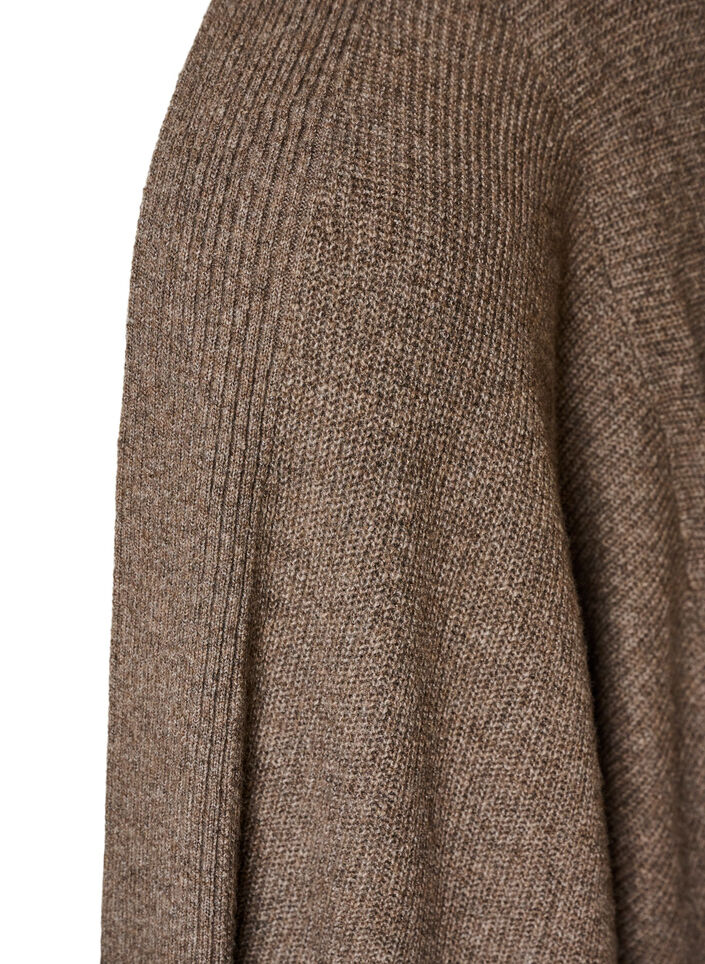 Cardigan with open front and wide sleeves, Brown, Packshot image number 2