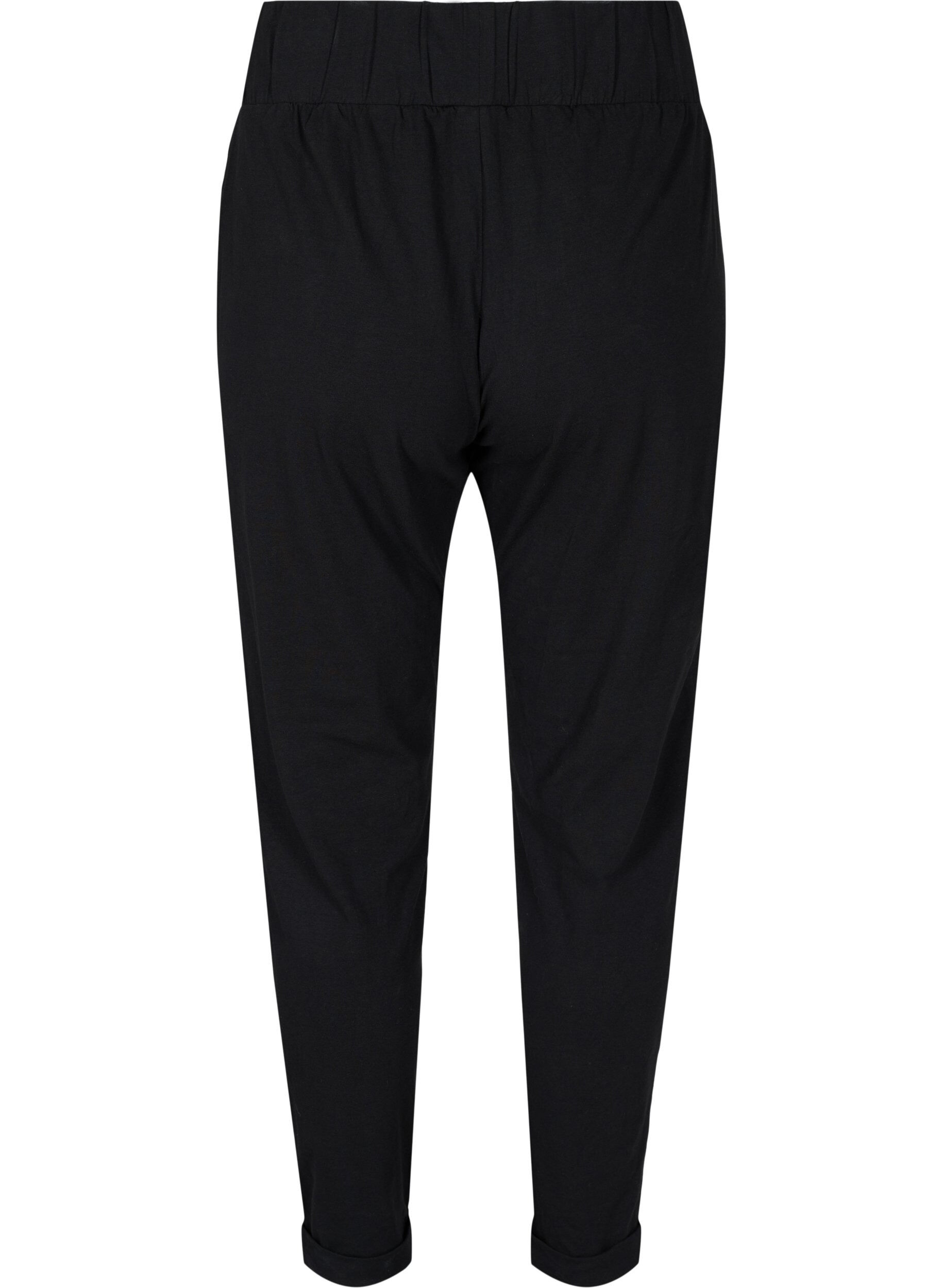 Zizzifashion Cotton trousers, Black, Packshot image number 1