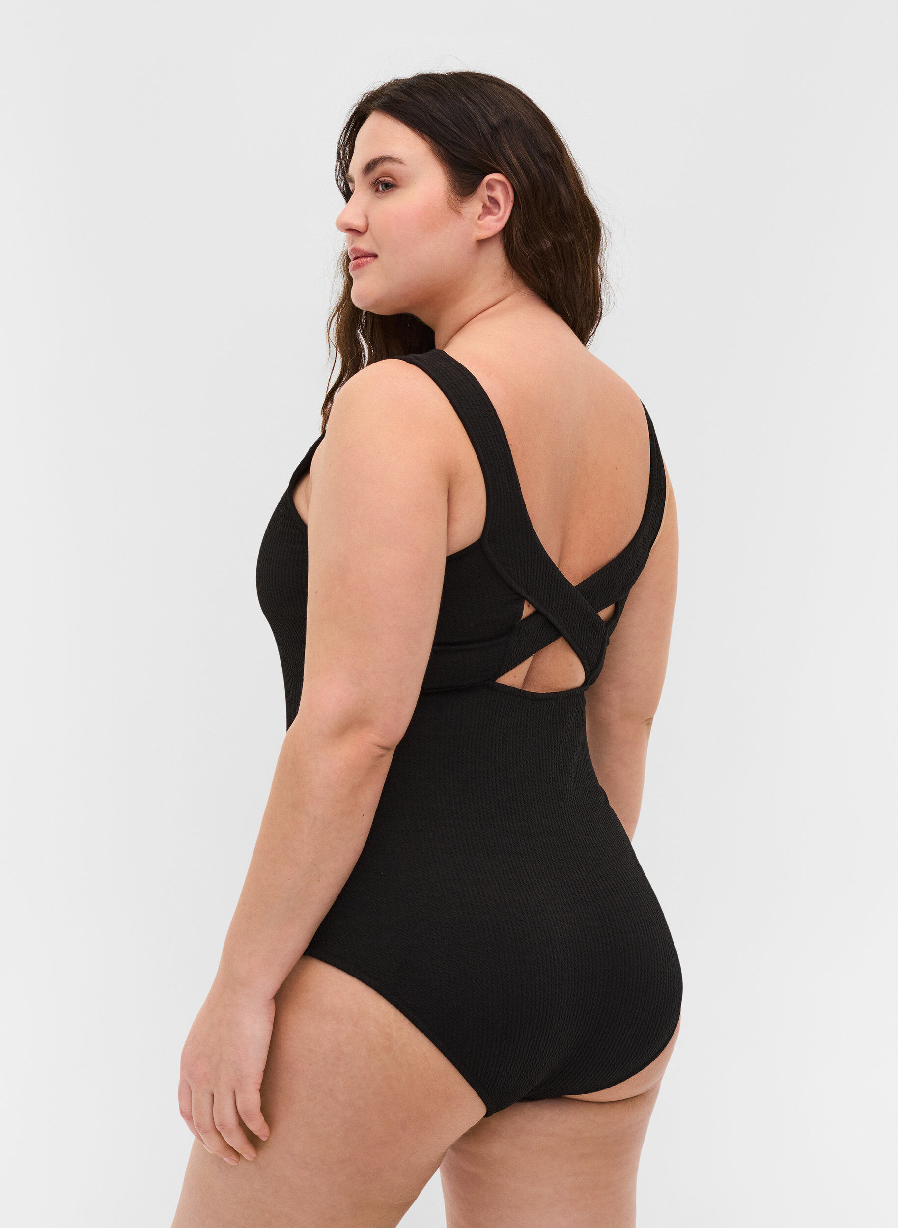 Zizzifashion Swimsuit with cross back, Black, Model image number 1