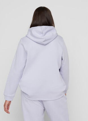 Sweatshirt with hood, Purple Heather, Model image number 1