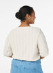 Blouse with a textured pattern and short sleeves, Beige, Model image number 2