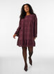 Lace dress with long sleeves and ruffle hem, Dark Bordeaux, Model image number 1
