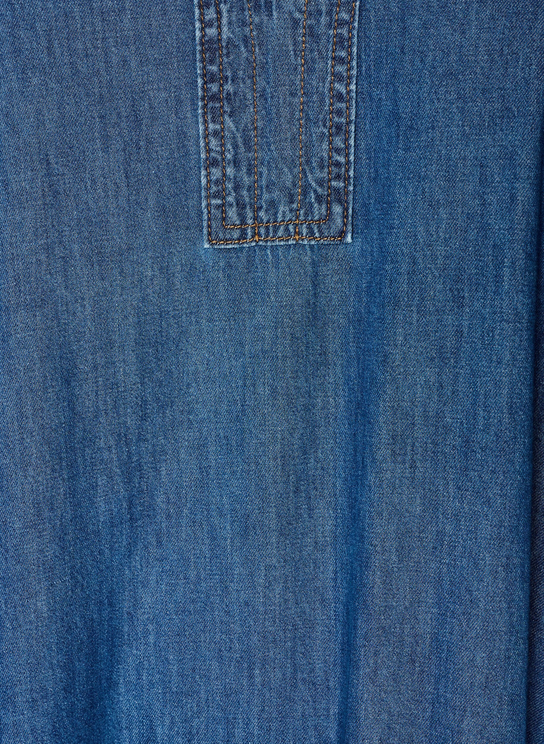 ZizzifashionDenim maxi dress with frilled tiers, Blue, Packshot image number 2