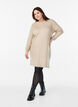 Short knit dress with rhinestones, Beige, Model image number 1