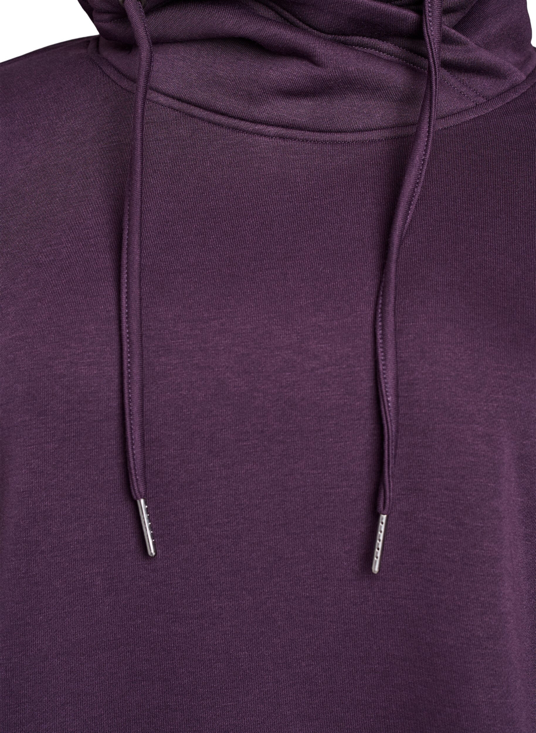 Zizzifashion FLASH - Sweatshirt with high collar and pockets, Purple, Packshot image number 2