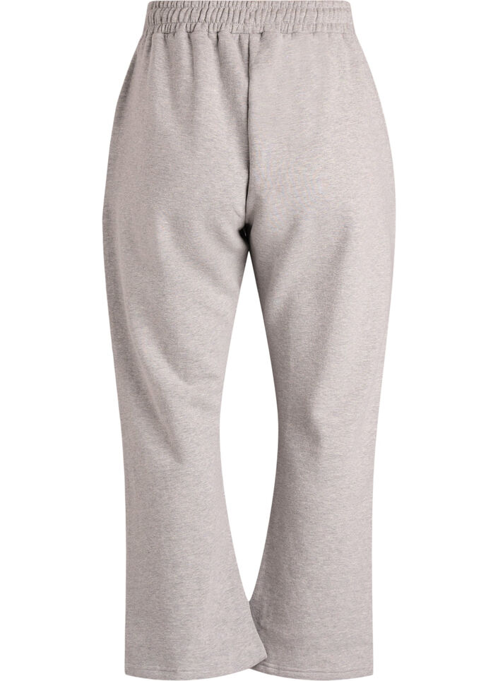 High-waisted sweatpants with brushed inside, Grey, Packshot image number 1