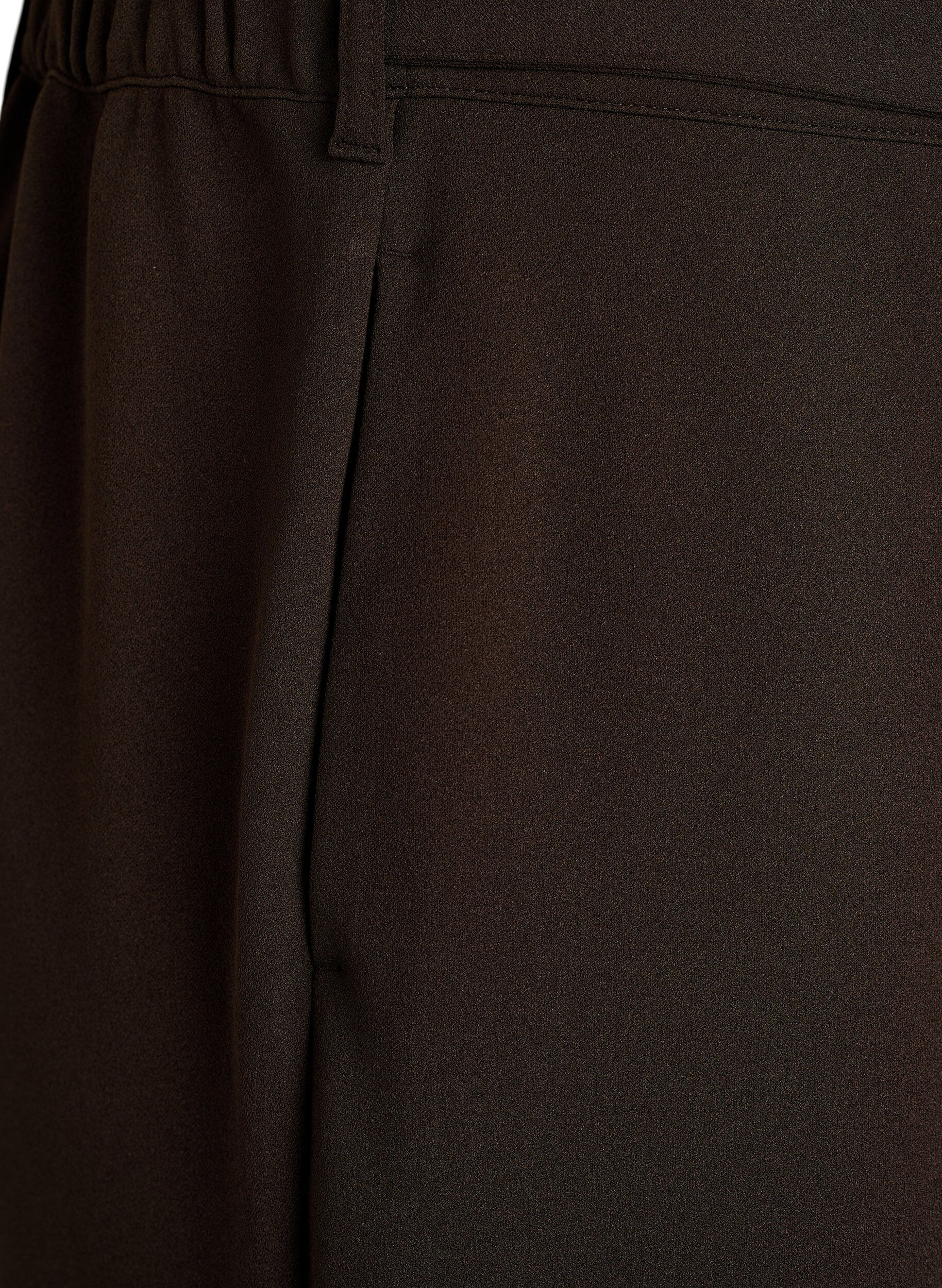 Zizzifashion High-waisted trousers with belt detail and gold buckle, Brown, Packshot image number 3