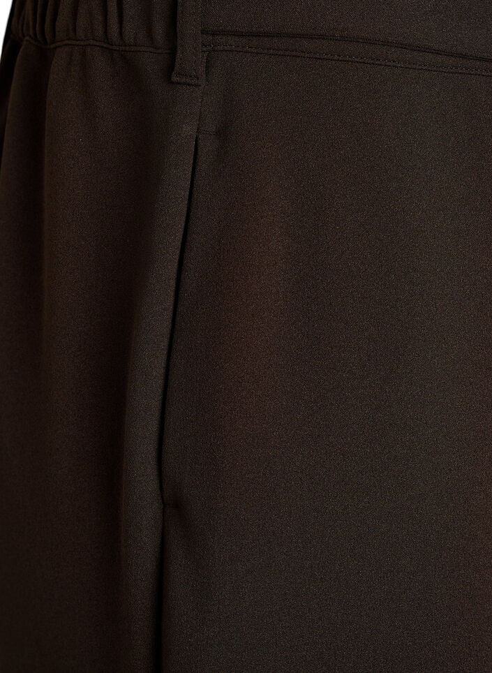 High-waisted trousers with belt detail and gold buckle, Brown, Packshot image number 3