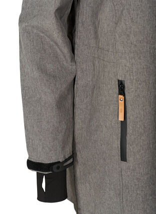 Softshell jacket with a hood and pockets, Medium Grey Melange, Packshot image number 3