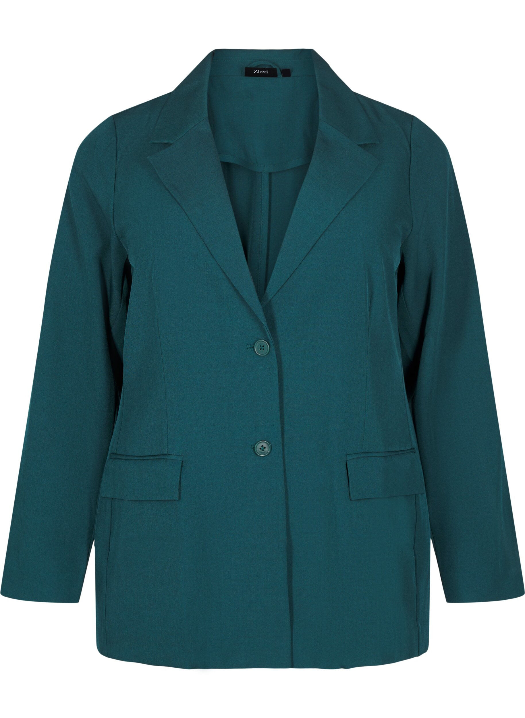 Zizzifashion FLASH - Blazer with pockets and a slit, Green, Packshot image number 0