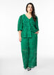Lace trousers with a high waist and pockets, Green, Model image number 0