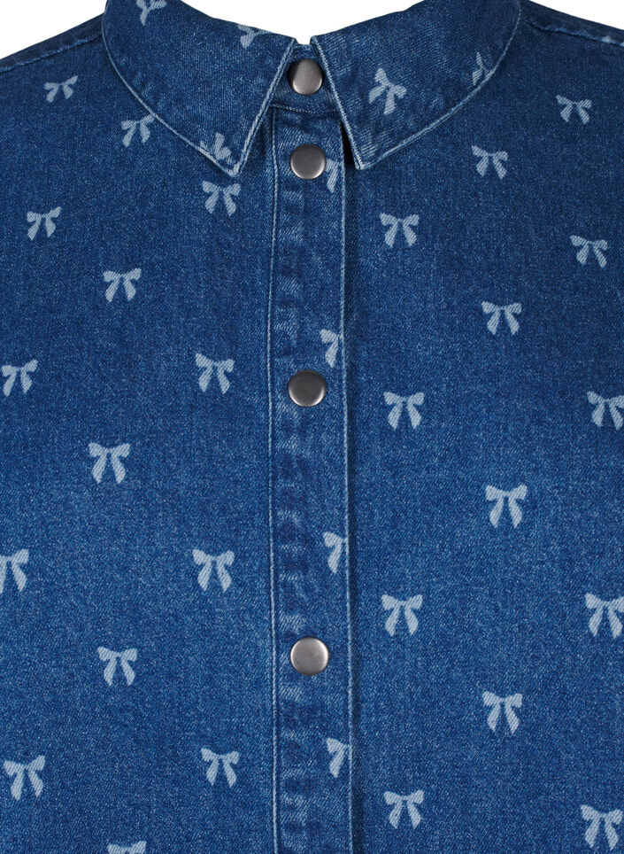 Denim bow shirt, Denim Blue W. Wh.Bow, Packshot image number 2