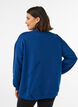 Sweatshirt with a high neck and sporty front motif, Blue, Model image number 2