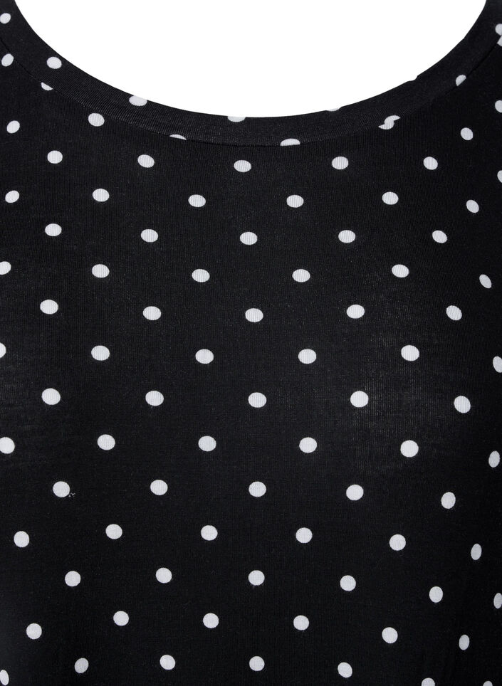 Viscose midi dress with short sleeves, Black Dot, Packshot image number 2