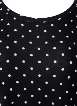 Viscose midi dress with short sleeves, Black Dot, Packshot image number 2