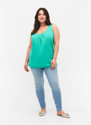 2-pack cotton top with lace trim, Aqua Green/ Black, Model image number 2