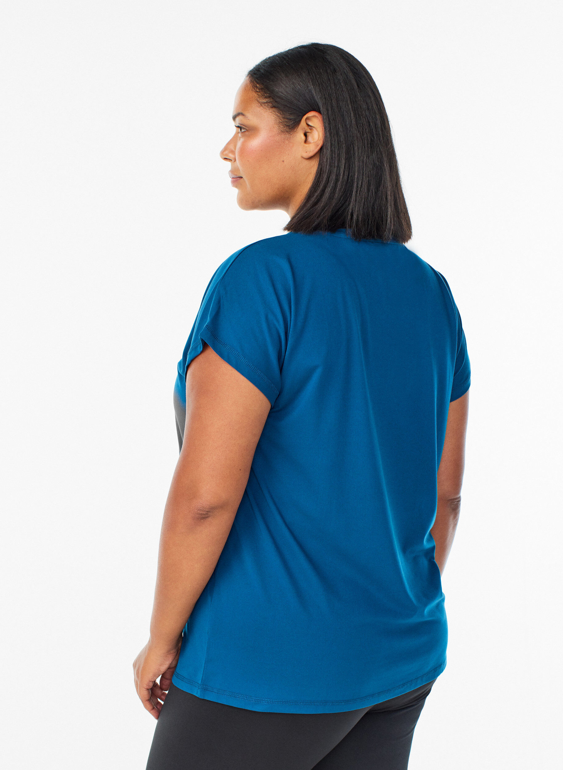 Zizzifashion Solid-coloured training T-shirt, Blue, Model image number 2