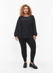 Long sleeved blouse with ruffles, Black Dot, Model image number 2