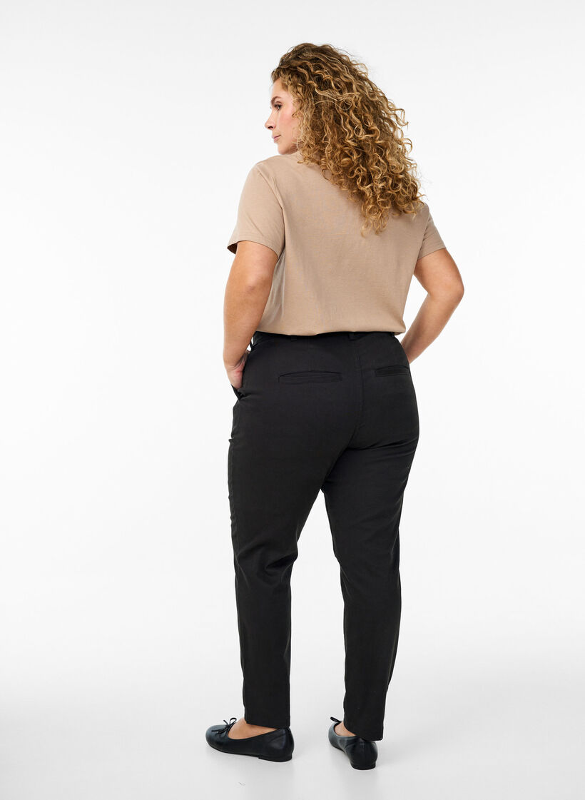 Cotton chinos, Black, Model image number 1