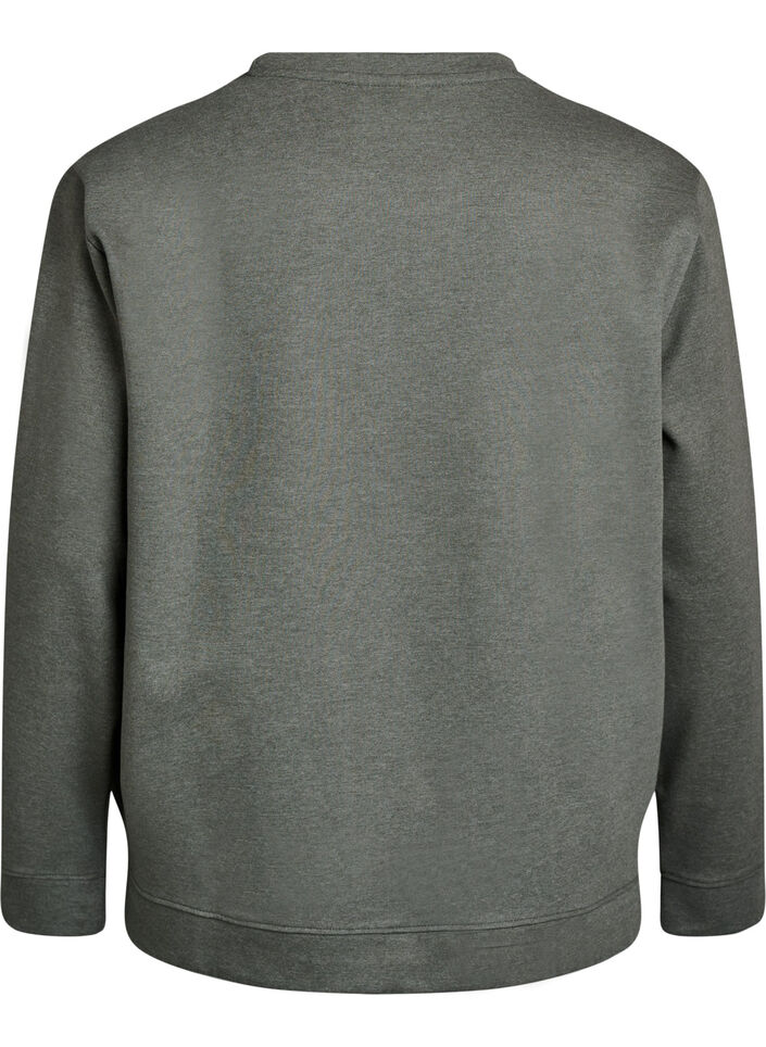 Sweatshirt with crew neck, Green, Packshot image number 1