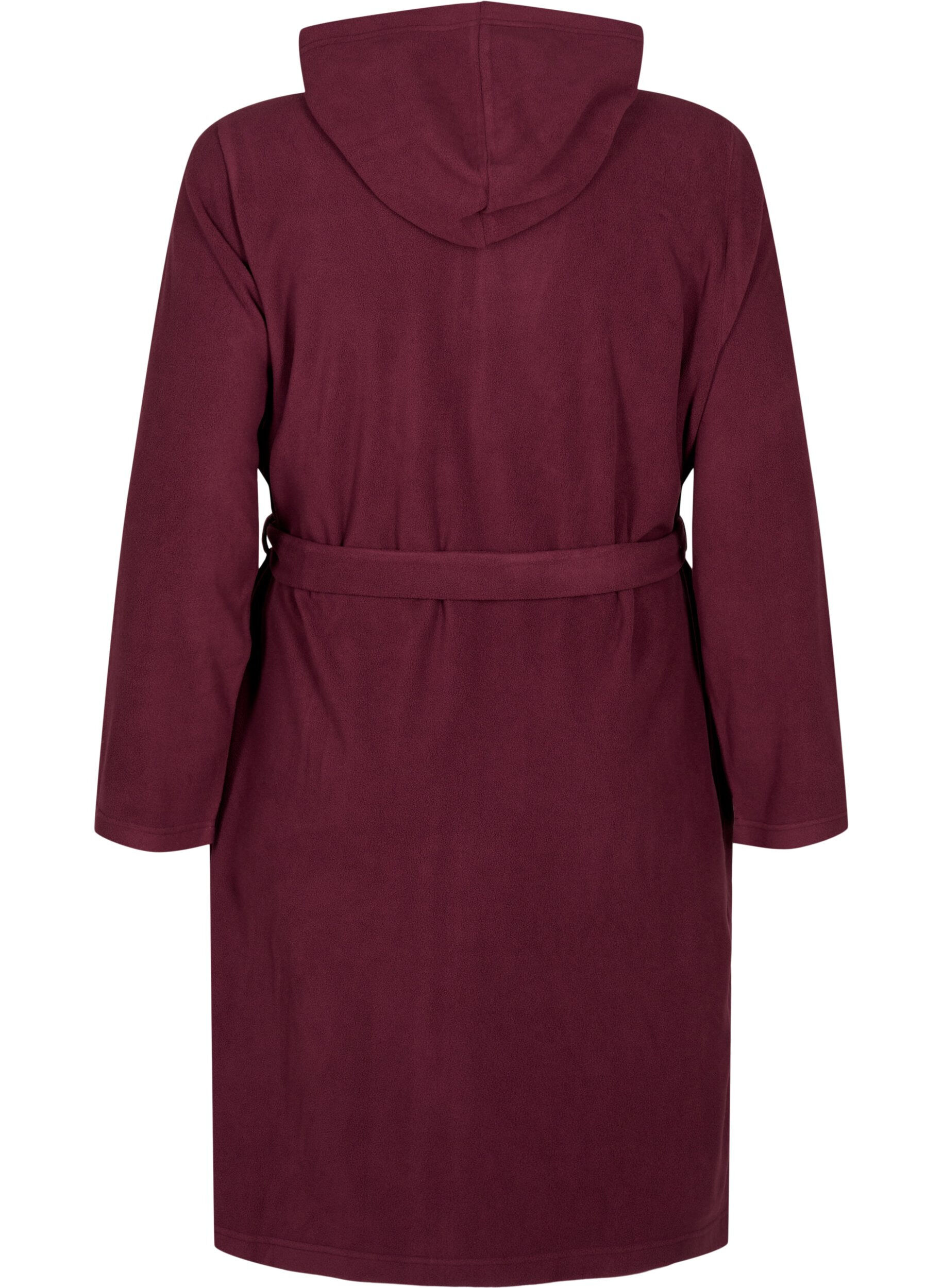 Zizzifashion Morning robe with zipper and hood, Dark Bordeaux, Packshot image number 1