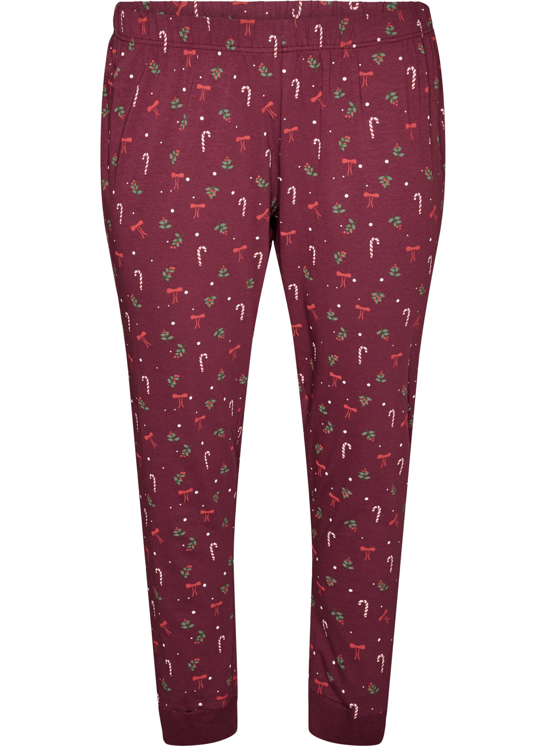 ZizzifashionPrinted pyjama bottoms, Dark Bordeaux, Packshot image number 0