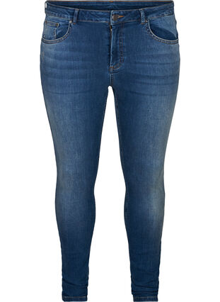 Super slim fit Amy jeans with a high waist, Blue denim, Packshot image number 0
