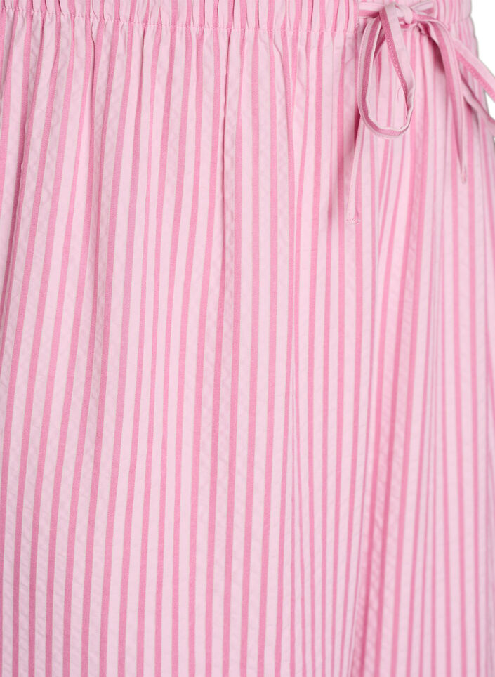 Loose seersucker pyjama trousers with high waist, Pink, Packshot image number 2
