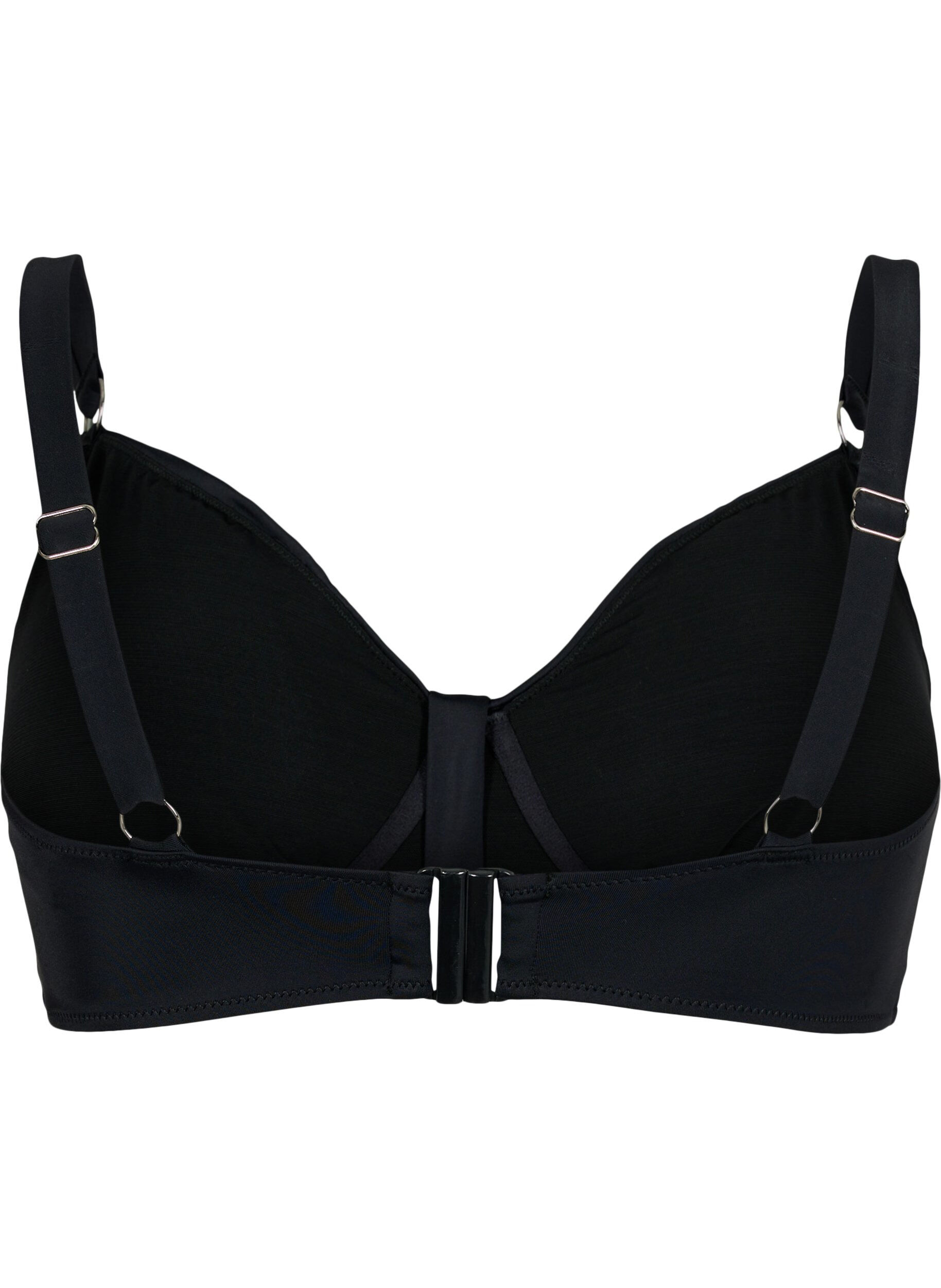 ZizzifashionUnderwire bikini bra with draping, Black, Packshot image number 1