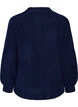 Ribbed jumper with puff sleeves and buttons, Blue, Packshot image number 1