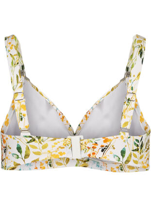 Printed bikini top, Small White Flower, Packshot image number 1