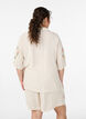 Loose pyjama shorts in viscose with a high waist, Beige, Model image number 2