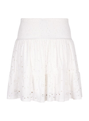 Smock skirt with hole pattern, Bright White, Packshot image number 1