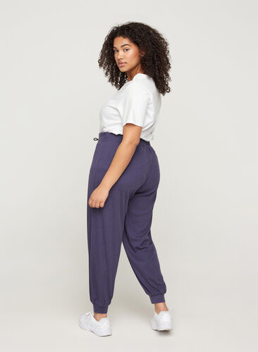 Loose trousers in ribbed fabric, Odysses Gray, Model image number 1