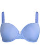 Moulded microfibre bra with lace detail and bow, Blue, Packshot image number 0