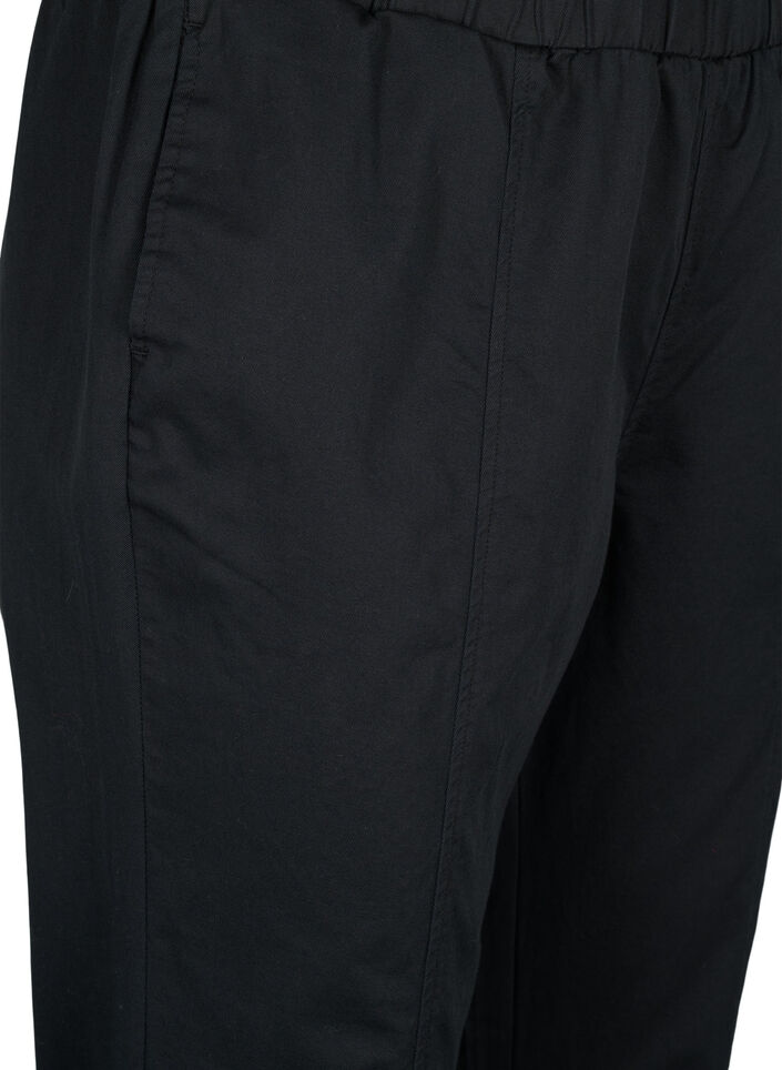 Cotton and linen trousers with pockets, Black, Packshot image number 2