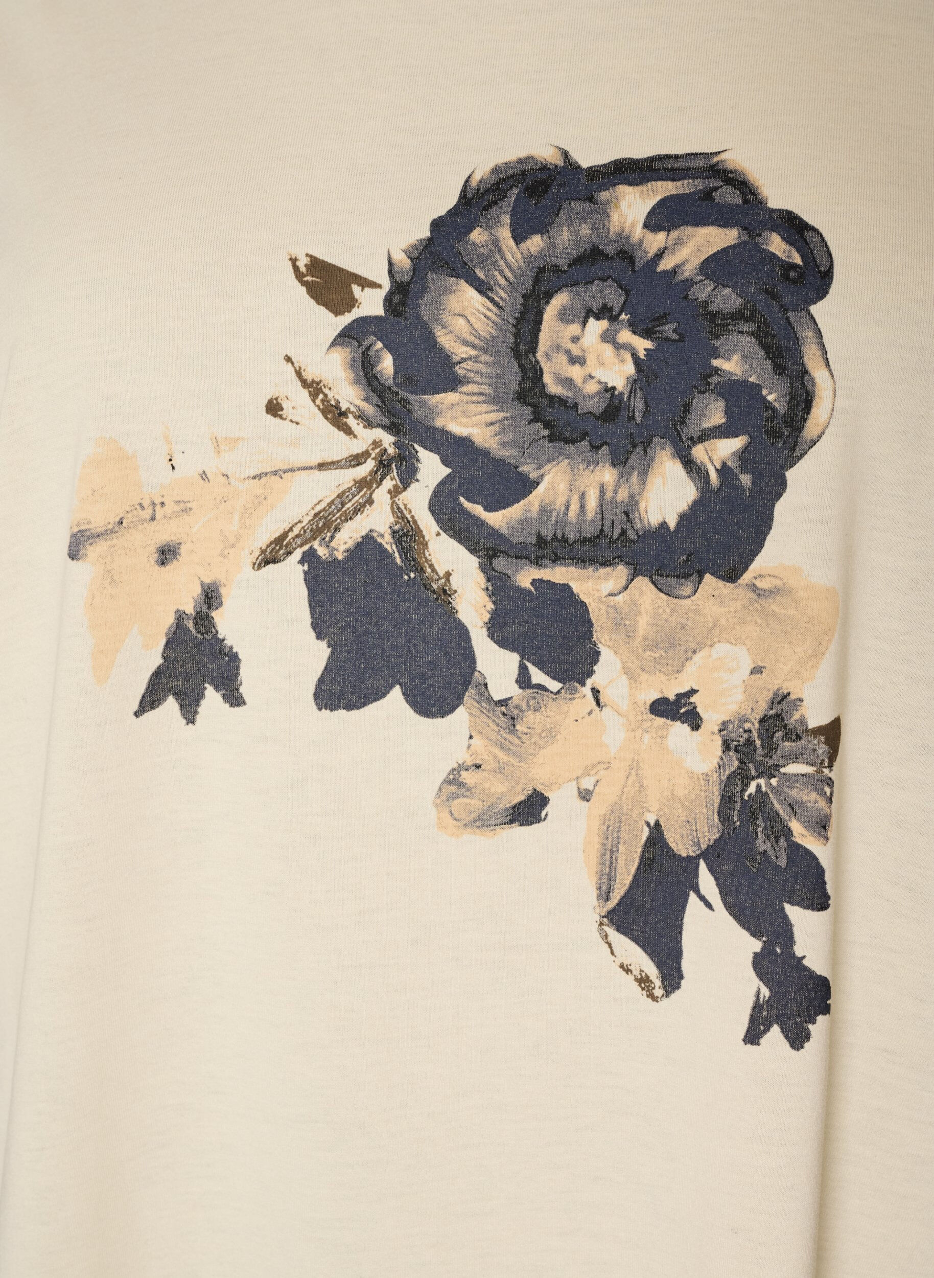 ZizzifashionT-shirt with decorative front print, Vanilla, Packshot image number 2