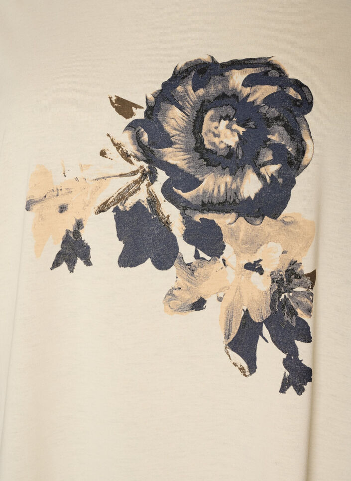 T-shirt with decorative front print, Vanilla, Packshot image number 2