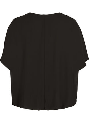 Short blouse with loose mesh sleeves, Black, Packshot image number 1