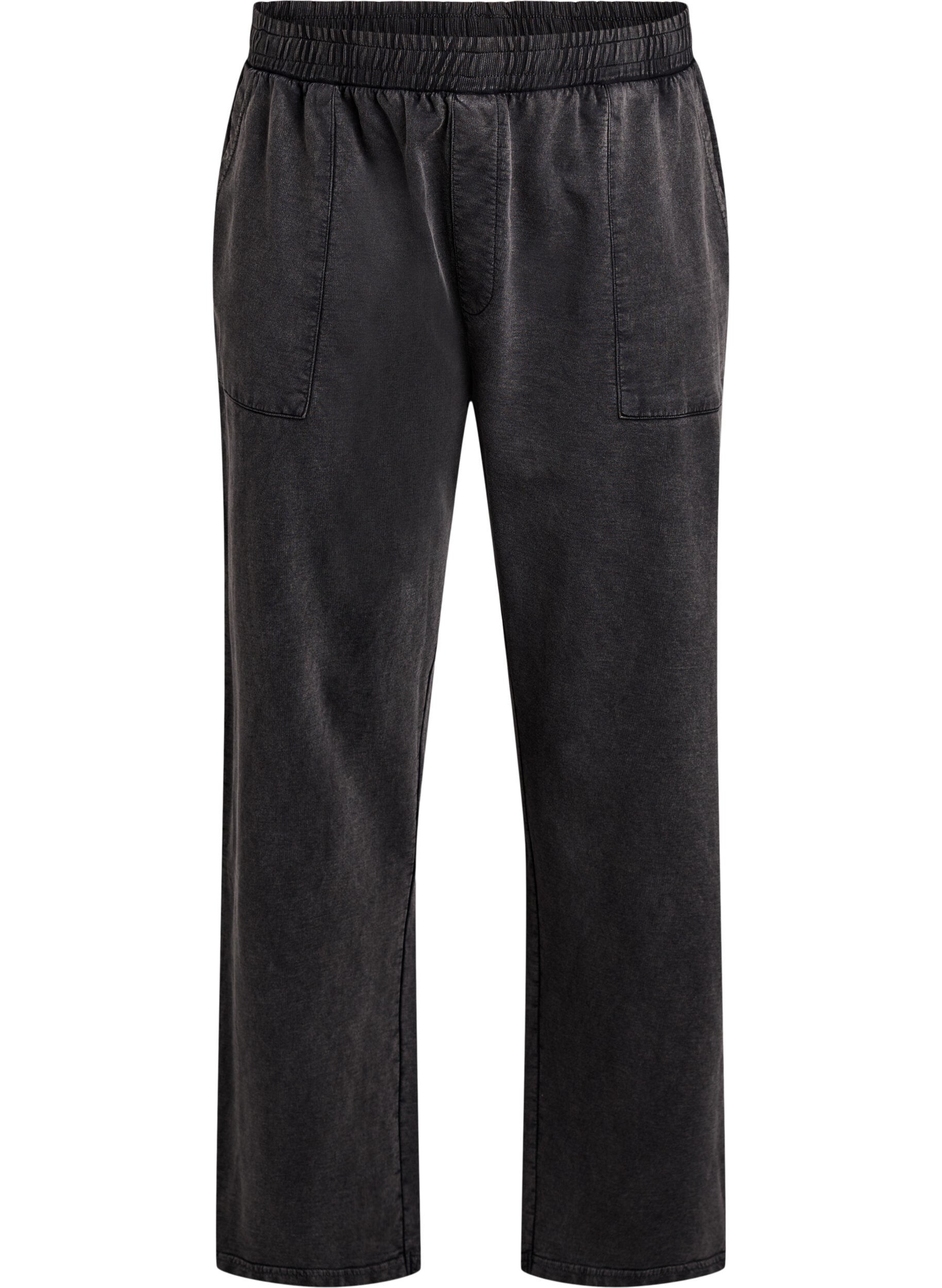 Wide-leg sweatpants with washed effect