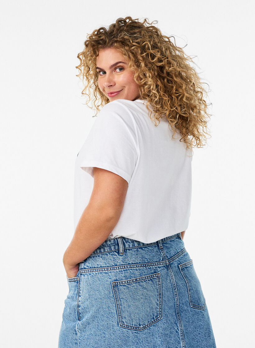 Organic cotton T-shirt with citrus print, White, Model image number 2