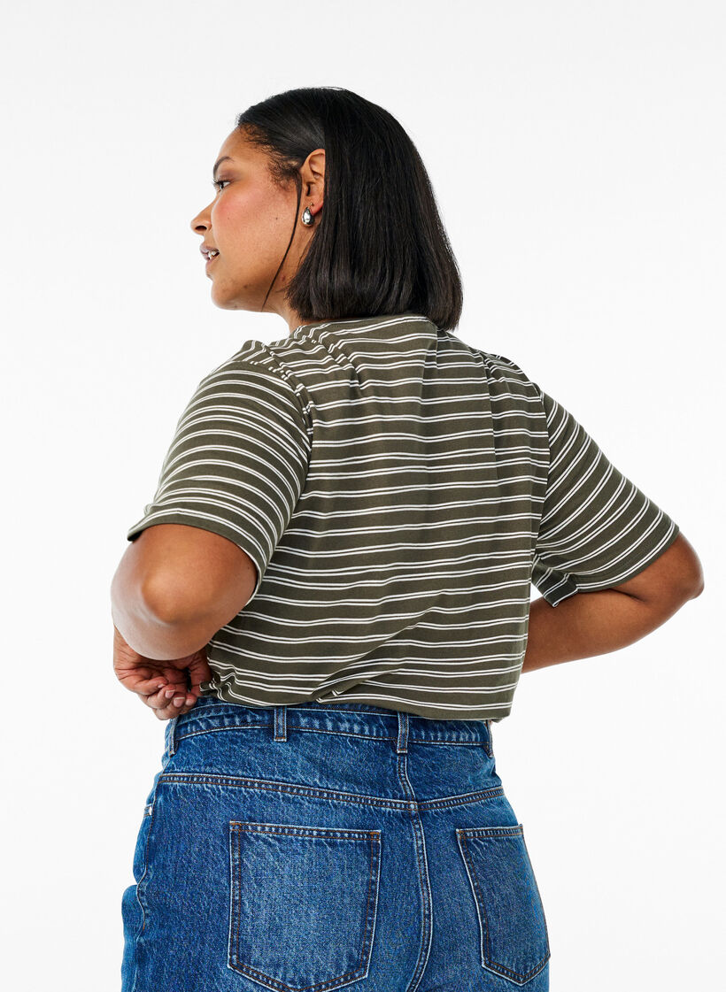 Striped T-shirt, Green, Model image number 2