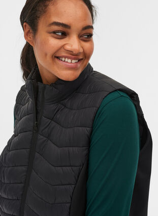 Padded vest with pockets, Black, Model image number 2