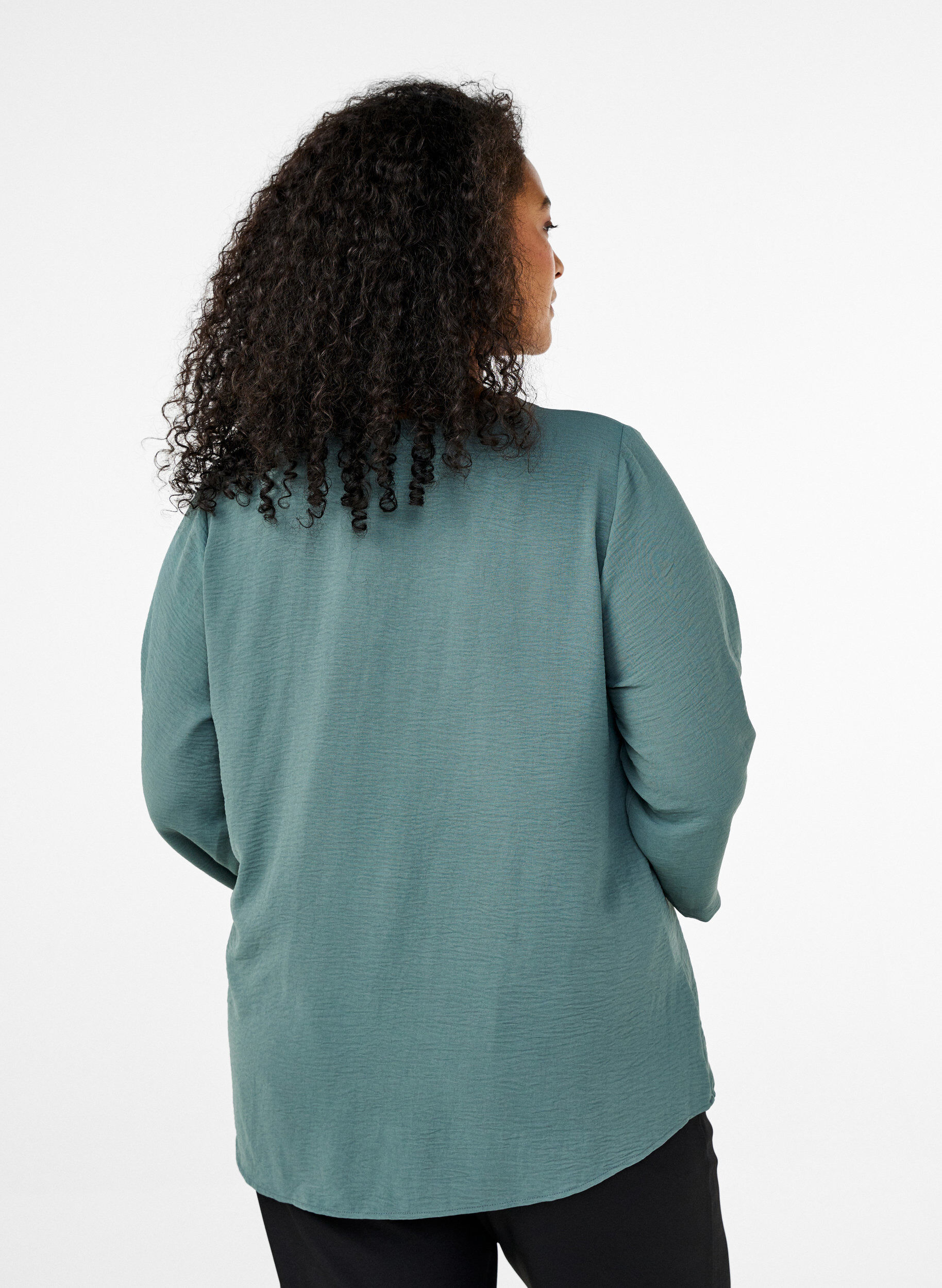 ZizzifashionBlouse with 3/4 sleeves, Green, Model image number 2