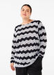 Knitted blouse with a wave pattern, Black Stripe, Model image number 0