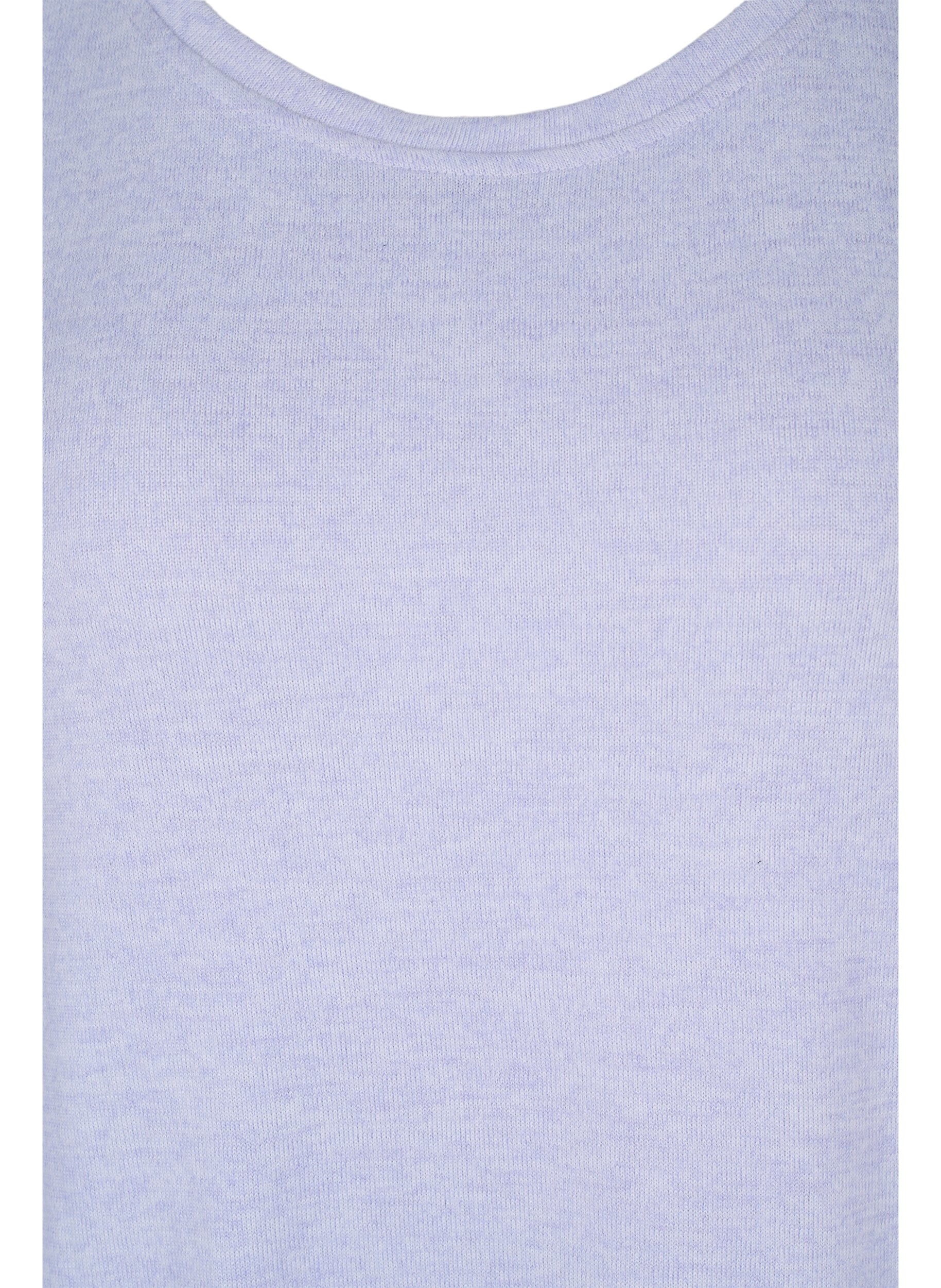 Zizzifashion Long-sleeved blouse with button details, Cosmic Sky Melange, Packshot image number 2