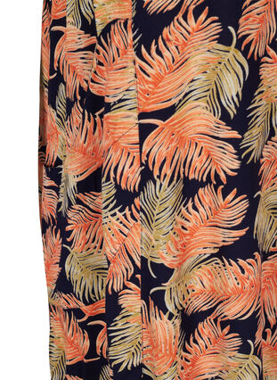Short-sleeved viscose dress with print, Orange Leaf, Packshot image number 3