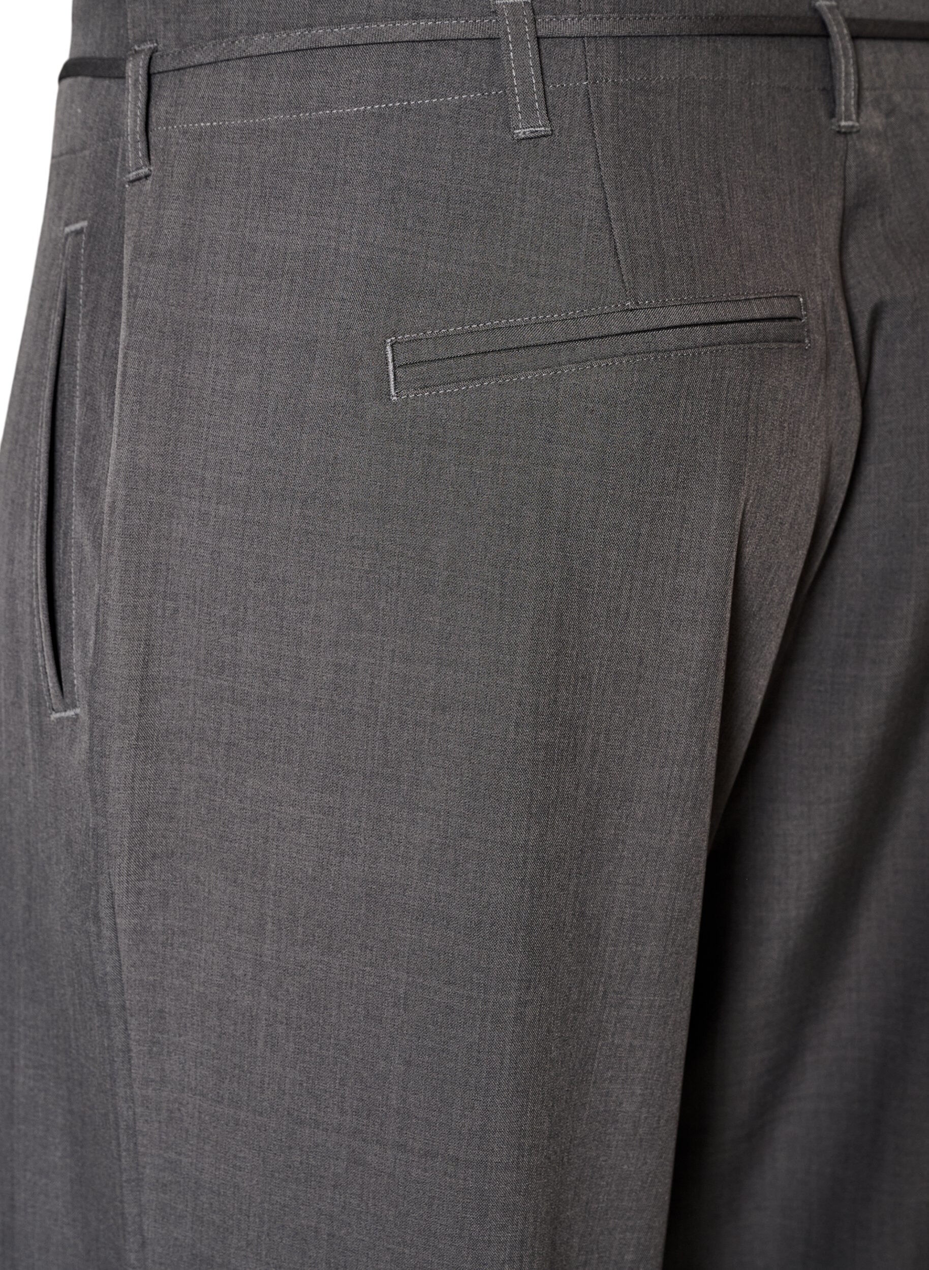 Zizzifashion Tailored trousers with creases and a tie-belt, Dark Grey, Packshot image number 3