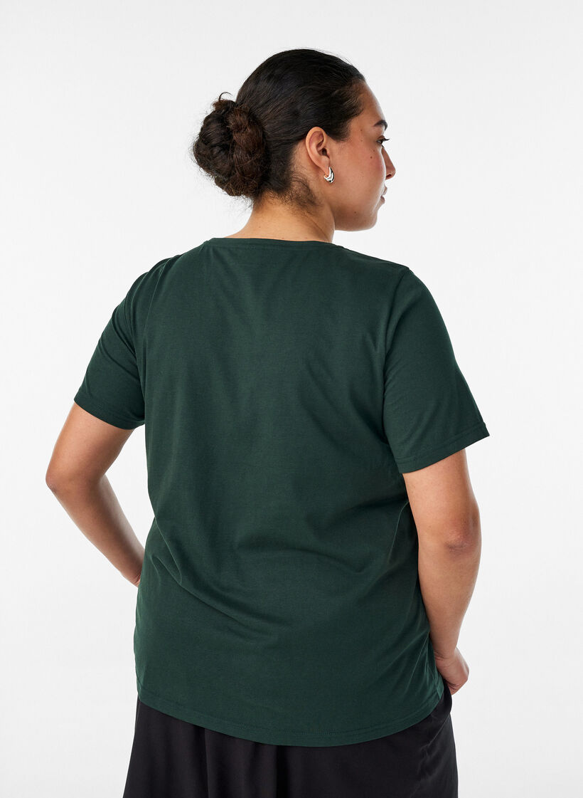 T-shirt with motif, Green, Model image number 2