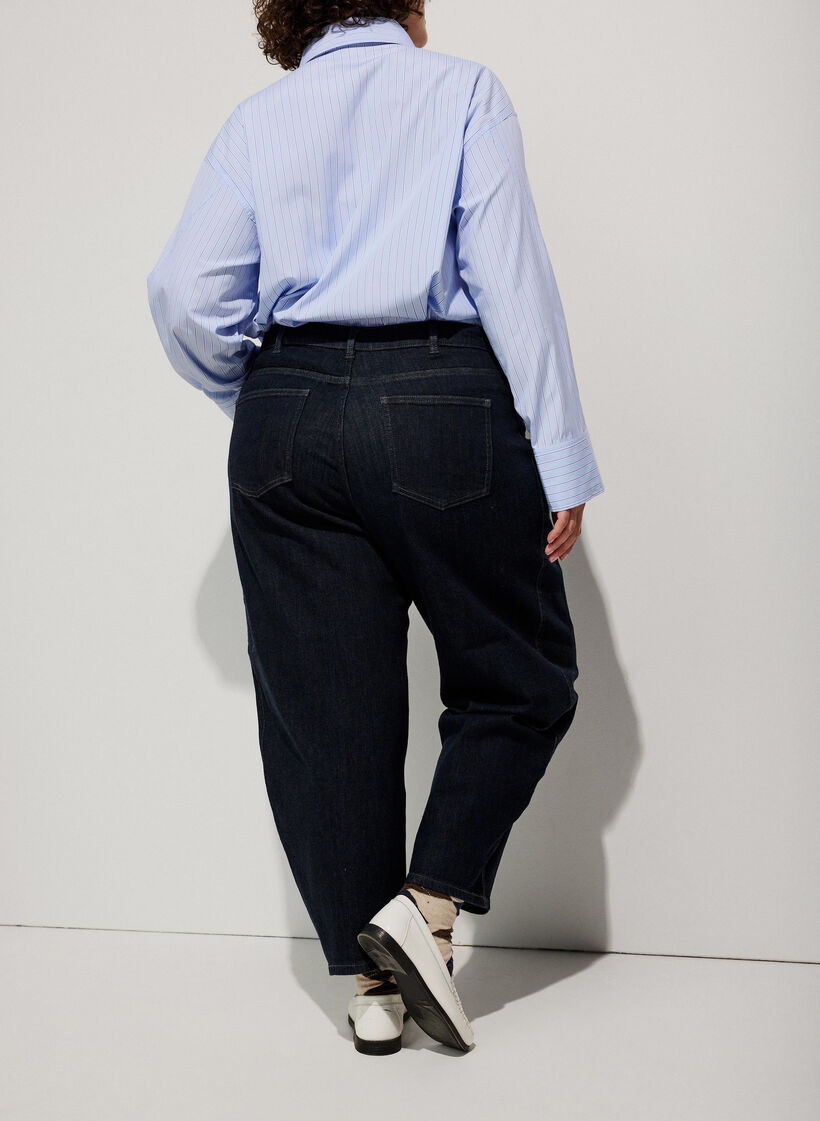 Barrel fit jeans with high waist, Blue, Image image number 0
